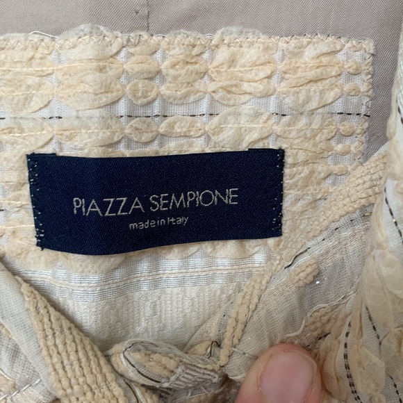 PIAZZA SEMPIONE Vintage Textured White, Beige, Gray, Gold Jacket - Size Medium - Picture 6 of 16